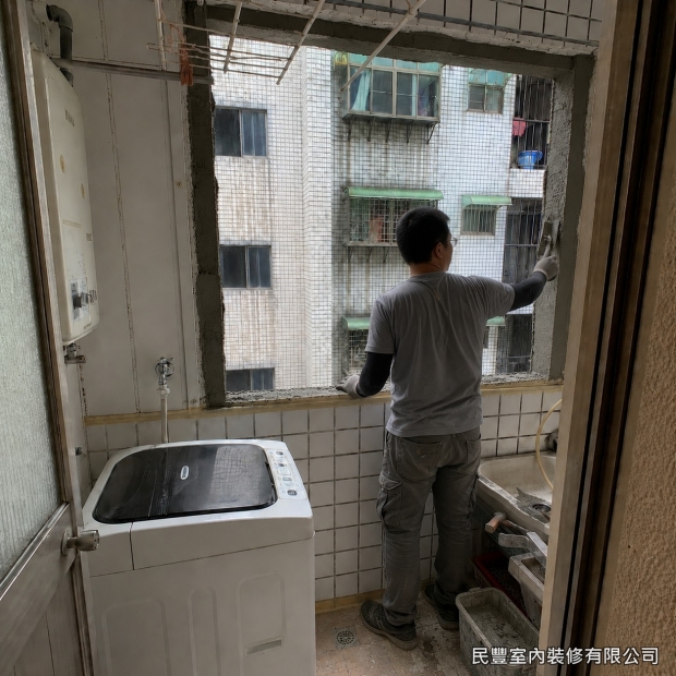 氣密窗-拆除原有老舊窗框，並確認牆面閒置冷氣孔位置與周邊結構狀況，清理鬆動水泥與雜物，規劃封補與新窗安裝範圍